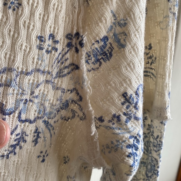 Free People NWT Clover Floral Long Sleeve 100% Cotton Thermal Top size medium - Picture 8 of 13